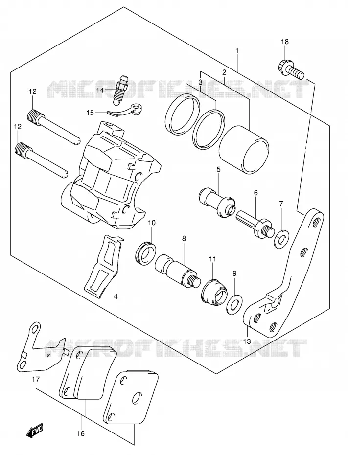 ETRIER DE FREIN AVANT Suzuki QUAD 500 VINSON 2004  LT-A500FK4(P24)