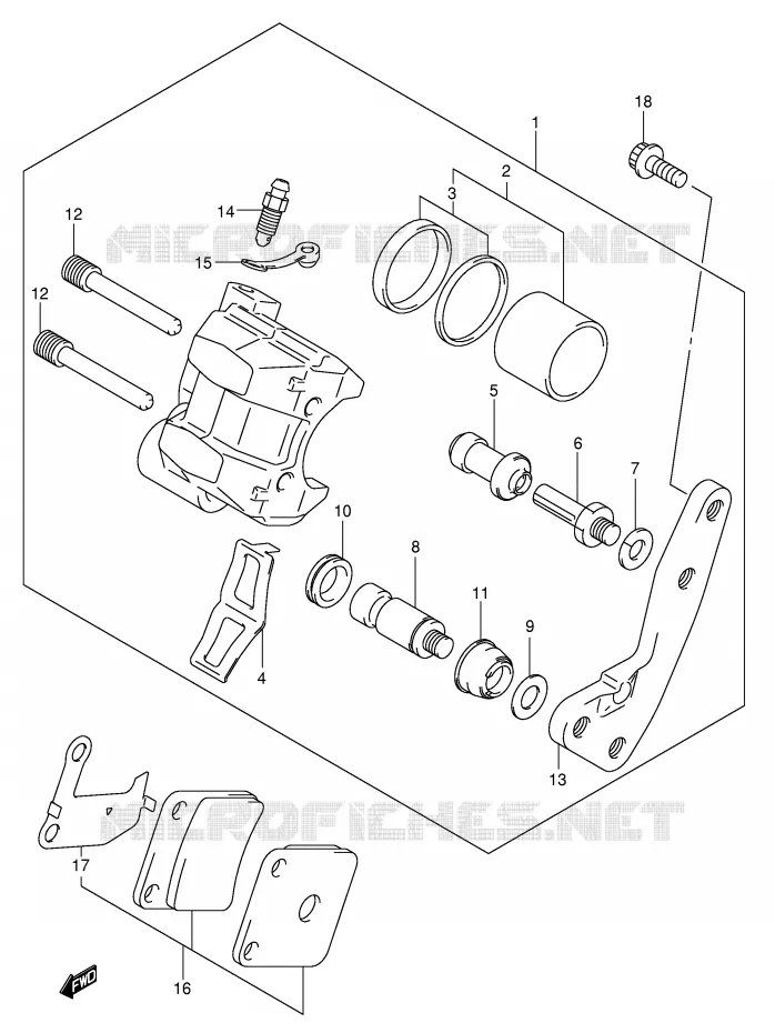 ETRIER DE FREIN AVANT Suzuki QUAD 500 VINSON 2007  LT-F500FK7(P24)