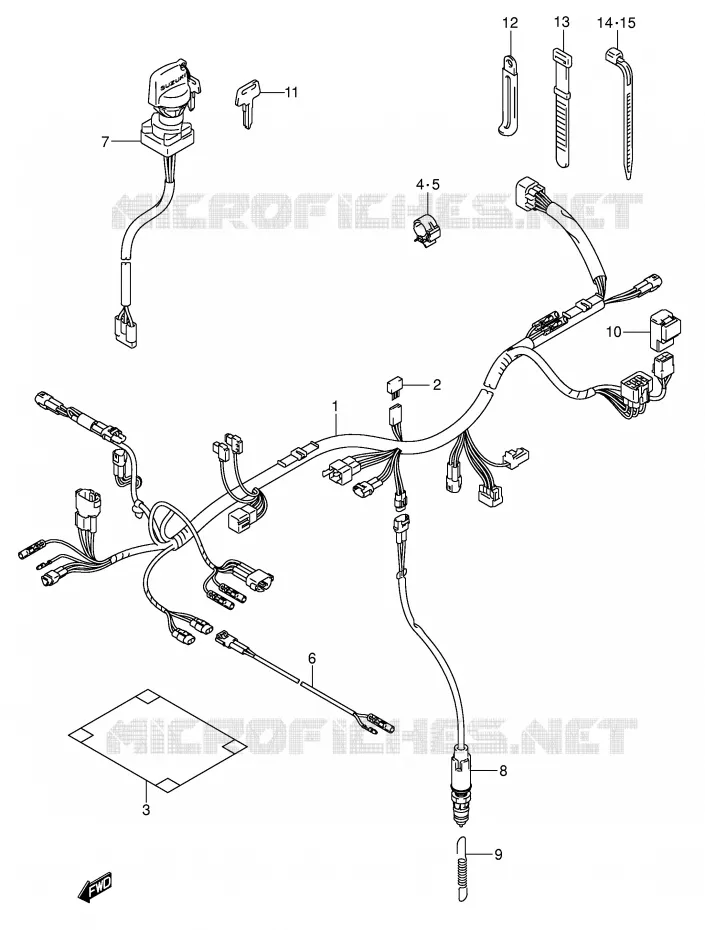 FAISCEAU ELECTRIQUE (MODELE K5/K6) Suzuki QUAD 250 OZARK 2004  LT-F250K4(E3/E28)