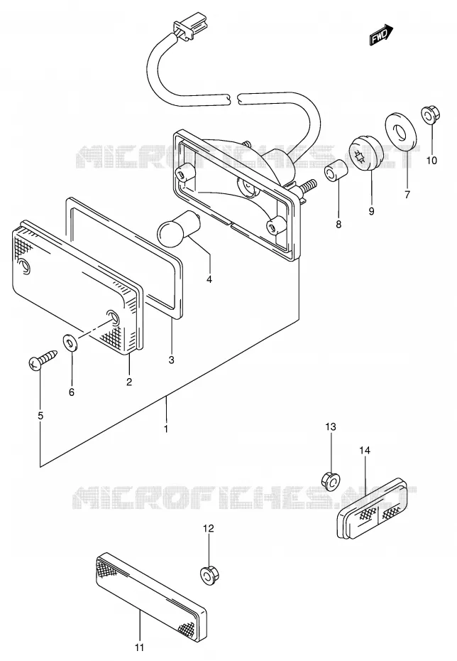 FEU ARRIERE (MODELE X/Y) Suzuki QUAD 300 KINGQUAD 2004  LT-F300FK4(E3/E28)