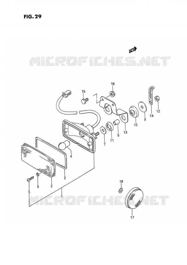 FEU ARRIERE Suzuki QUAD 300 KINGQUAD 1991  LT-F4WDXM(E2)