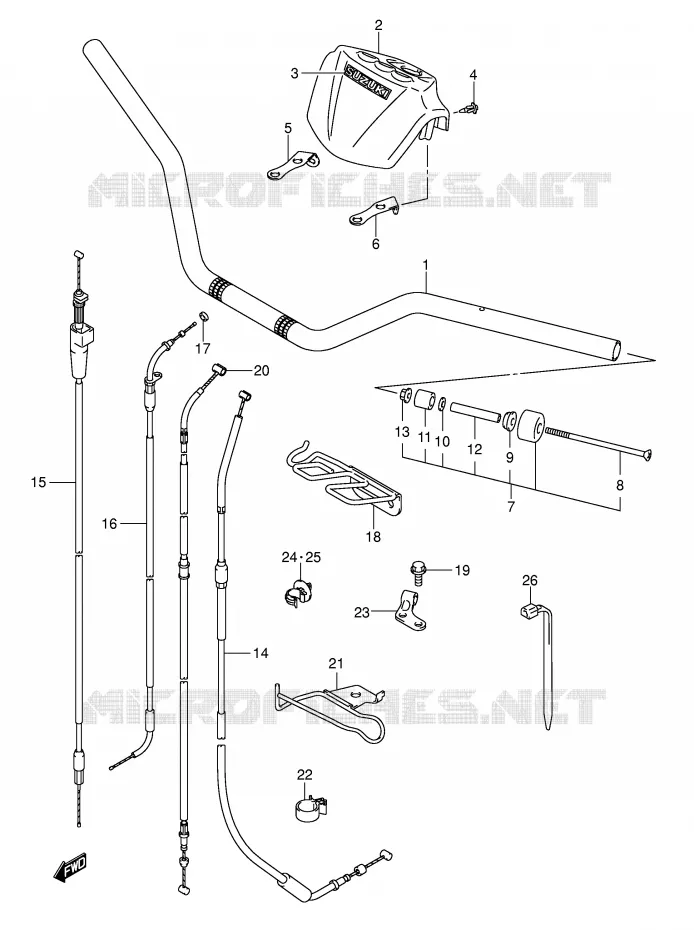 GUIDON (MODEL K5/K6/K7) Suzuki QUAD 400 QUADSPORT 2006  LT-Z400K6(E3/E28)