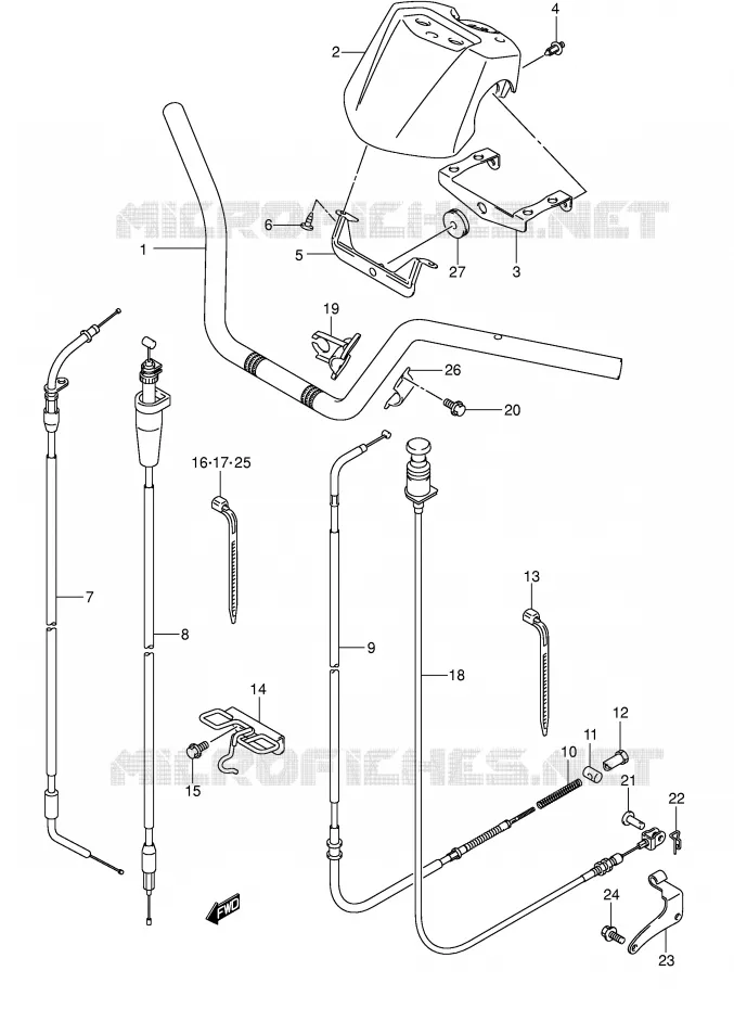 GUIDON (MODELE K2) Suzuki QUAD 250 OZARK 2004  LT-F250K4(E17)