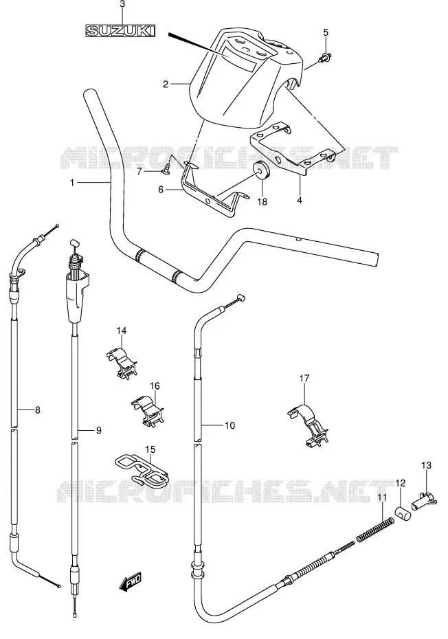 GUIDON Suzuki QUAD 250 QUADSPORT 2004  LT-Z250K4(E19)