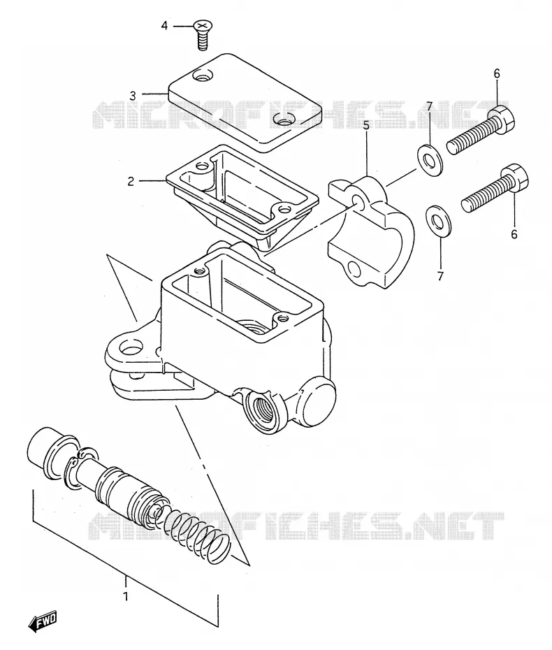 MAITRE CYLINDRE AVANT (MODELE H/J/K) Suzuki QUAD 250 KINGQUAD 1991  LT-F4WDM(E28)