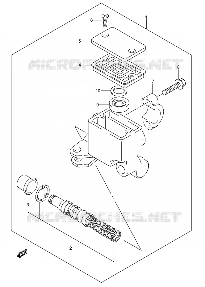 MAITRE CYLINDRE AVANT (MODELE K2/K3/K4/K5) Suzuki QUAD 250 OZARK 2002  LT-F250K2(E17)