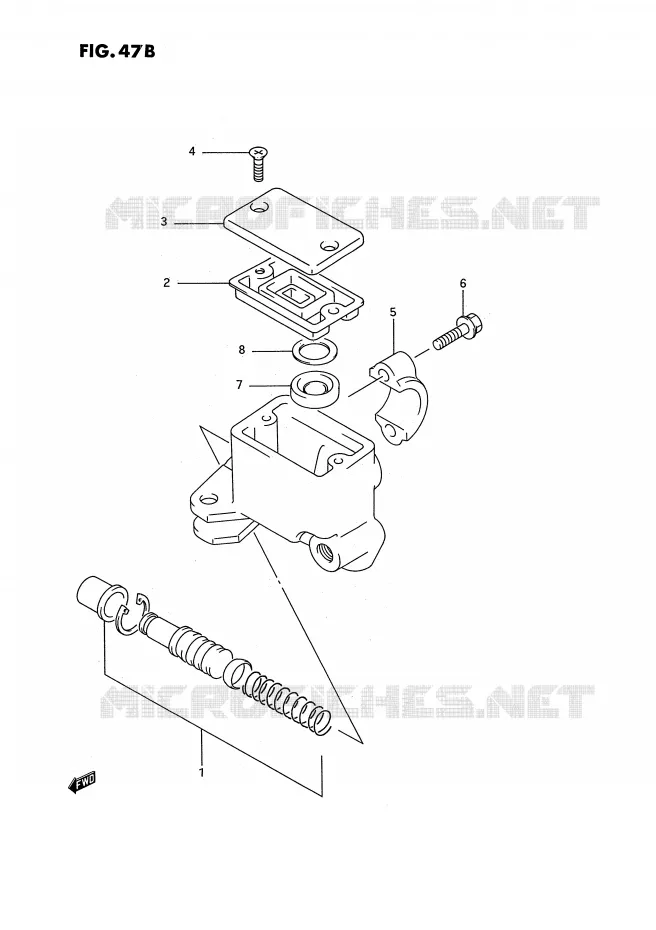 MAITRE CYLINDRE AVANT (MODELE S/T) Suzuki QUAD 250 OZARK 1994  LT-F250R(E2)