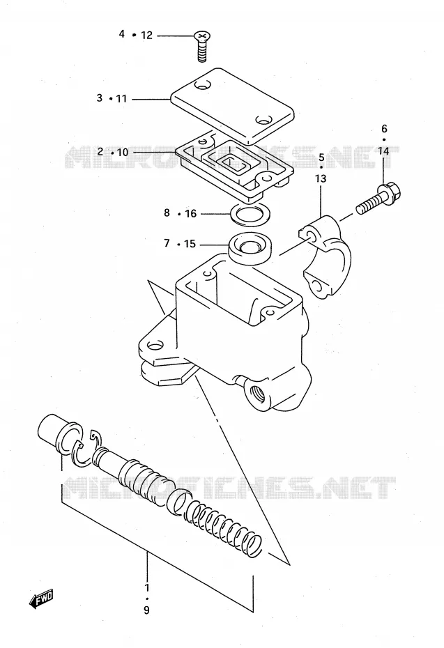 MAITRE CYLINDRE AVANT Suzuki QUAD 300 KINGQUAD 1991  LT-F4WDXM(E28)