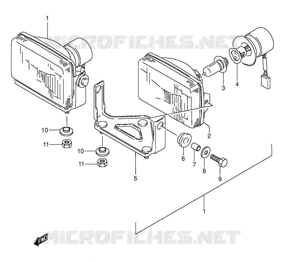 PHARE Suzuki QUAD 250 KINGQUAD 1996  LT-F4WDT(E17)