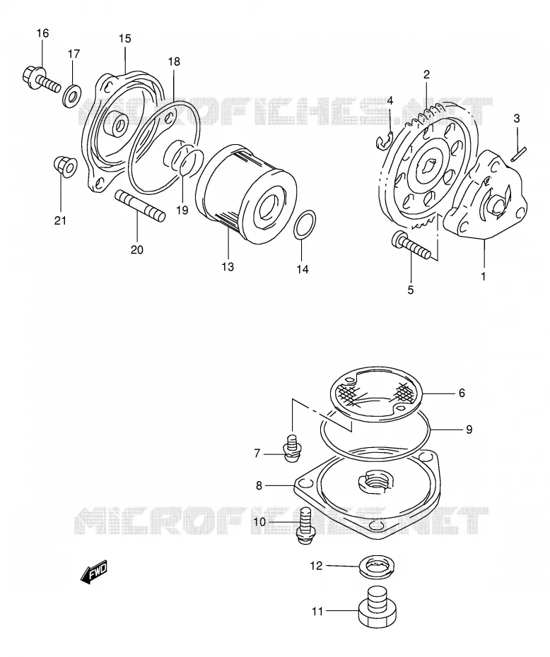 POMPE A HUILE - POMPE A ESSENCE Suzuki QUAD 160 OZARK 2002  LT-F160K2(P24)