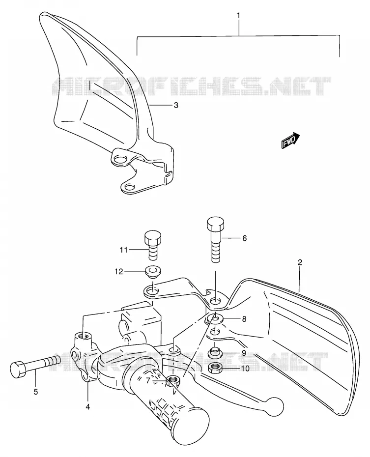 PROTEGES MAINS (OPTIONNEL) Suzuki QUAD 250 OZARK 2000  LT-F250FY(E24)