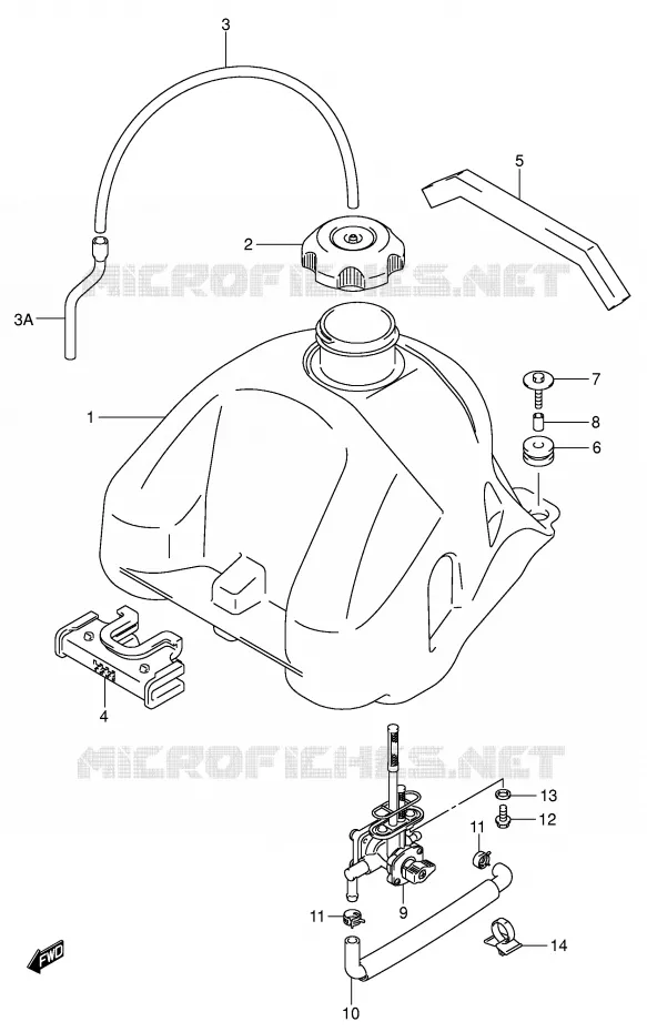 RESERVOIR D'ESSENCE Suzuki QUAD 250 OZARK 2004  LT-F250K4(E3/E28)