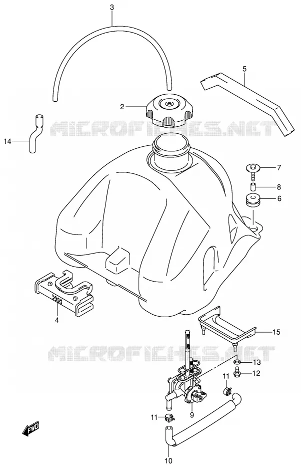 RESERVOIR D'ESSENCE Suzuki QUAD 250 QUADSPORT 2007  LT-Z250K7(E28/E33)