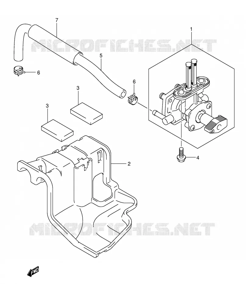 ROBINET D'ESSENCE Suzuki QUAD 50 MINIQUAD-SPORT 2004  LT-A50K4(P3/P28)