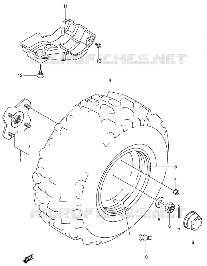 ROUE ARRIERE GAUCHE Suzuki QUAD 250 OZARK 2006  LT-F250K6(E3/E28)