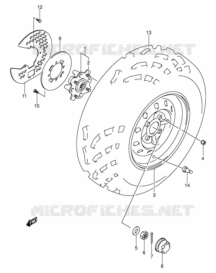 ROUE AVANT Suzuki QUAD 400 EIGER 2003  LT-F400FK3(P3/P28)