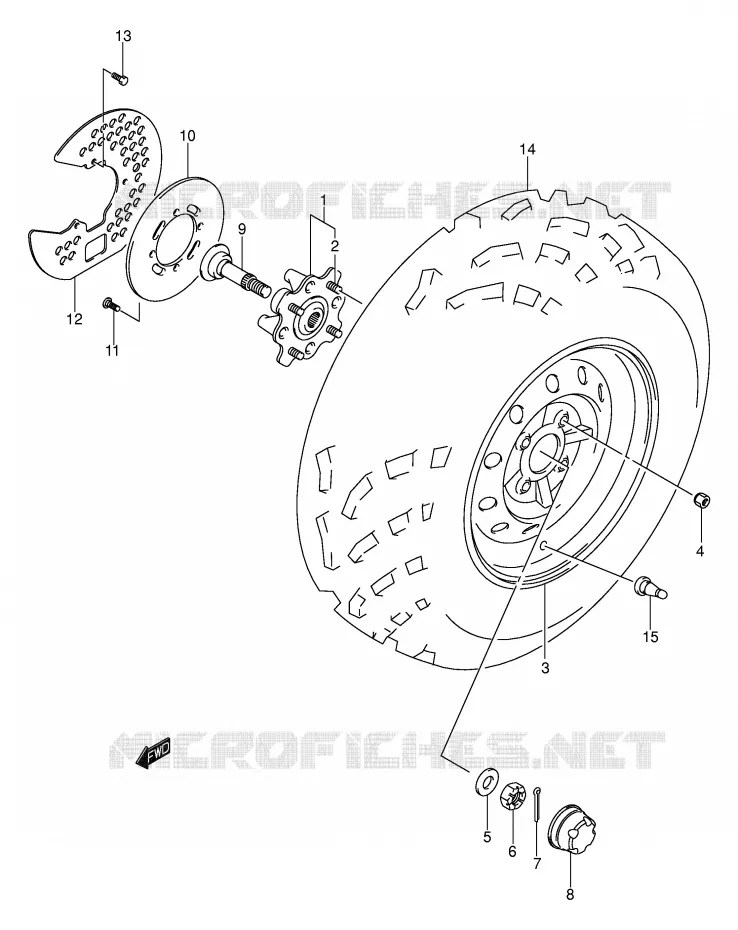 ROUE AVANT Suzuki QUAD 400 EIGER 2004  LT-F400K4(P3/P28)