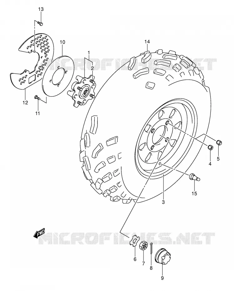 ROUE AVANT Suzuki QUAD 500 KINGQUAD 2007  LT-A500FK7(P28/P33)