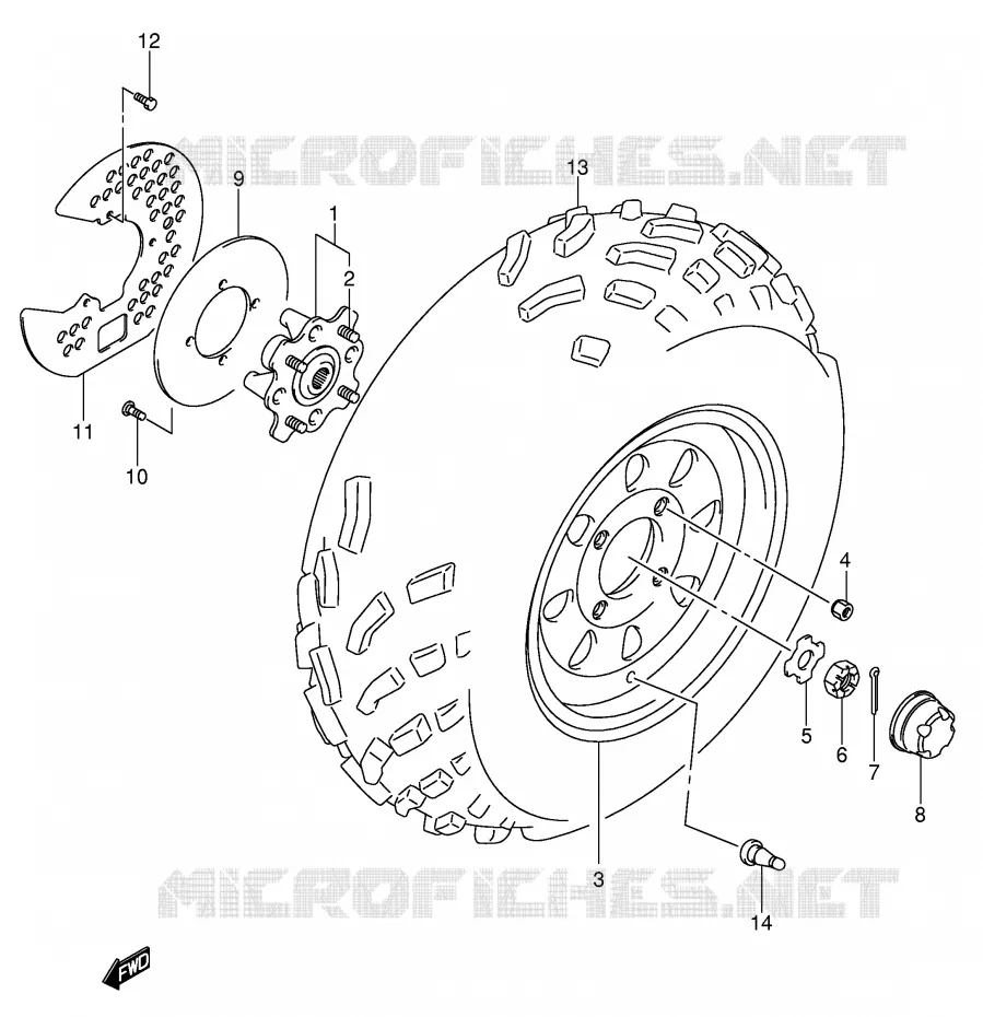 ROUE AVANT Suzuki QUAD 500 VINSON 2005  LT-F500FK5(P24)