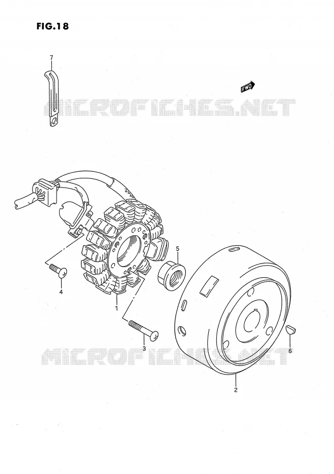 ALLUMAGE ROTOR - STATOR Suzuki QUAD 160 OZARK 1992  LT-F160N(P28)