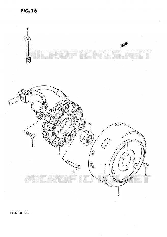 ALLUMAGE ROTOR - STATOR Suzuki QUAD 160 QUADRUNNER 1990  LT160EL(P28)