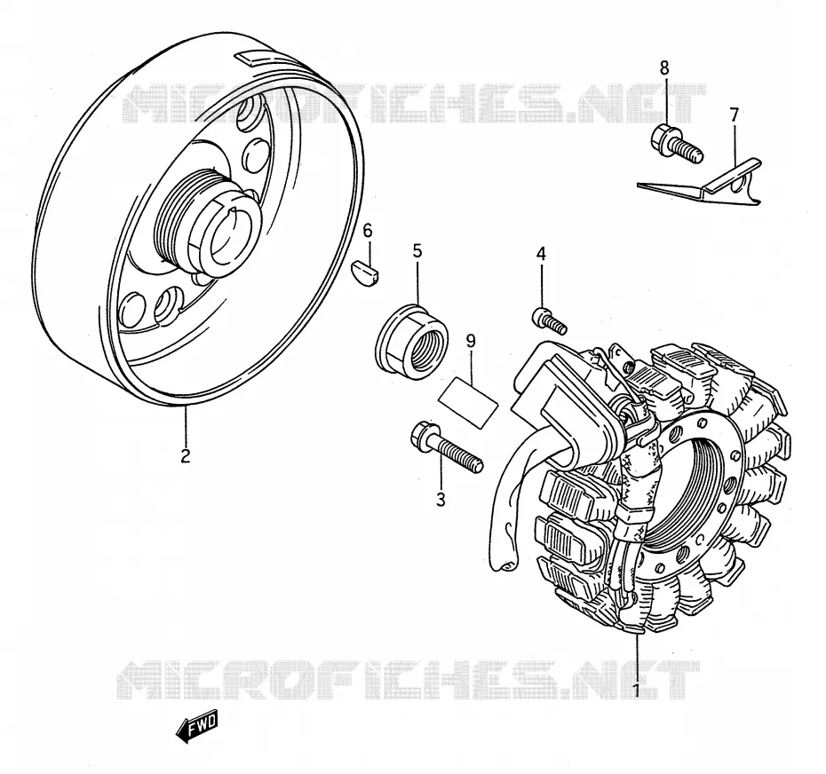 ALLUMAGE ROTOR - STATOR Suzuki QUAD 250 KINGQUAD 1992  LT-F4WDN(E28)