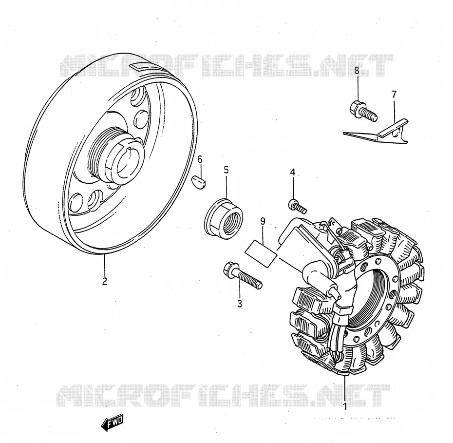 ALLUMAGE ROTOR - STATOR Suzuki QUAD 300 KINGQUAD 1992  LT-F4WDXN(E28)