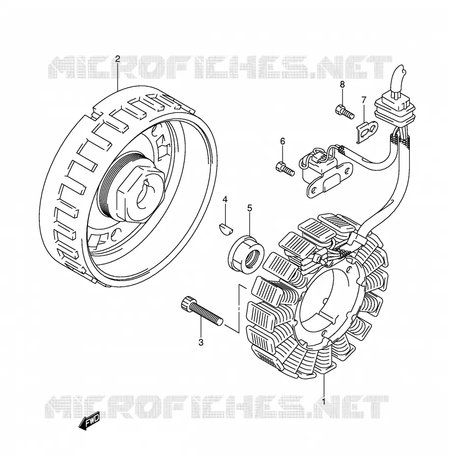 ALLUMAGE ROTOR - STATOR Suzuki QUAD 700 KINGQUAD 2005  LT-A700XK5(E28/E33)