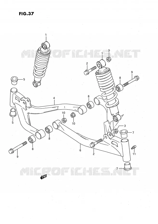 AMORTISSEUR - TRIANGLES Suzuki QUAD 160 OZARK 1993  LT-F160P(P3)