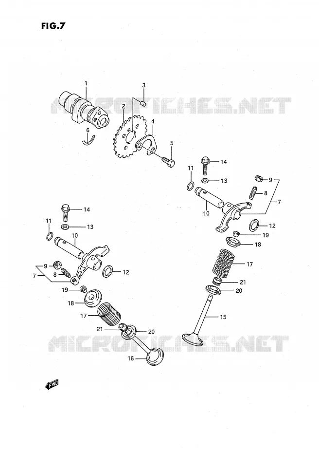 ARBRE A CAMES - SOUPAPES Suzuki QUAD 160 OZARK 1992  LT-F160N(P28)