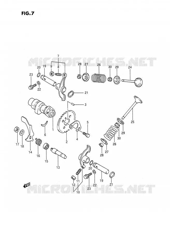 ARBRE A CAMES - SOUPAPES Suzuki QUAD 250 OZARK 1989  LT-F250K(E2)
