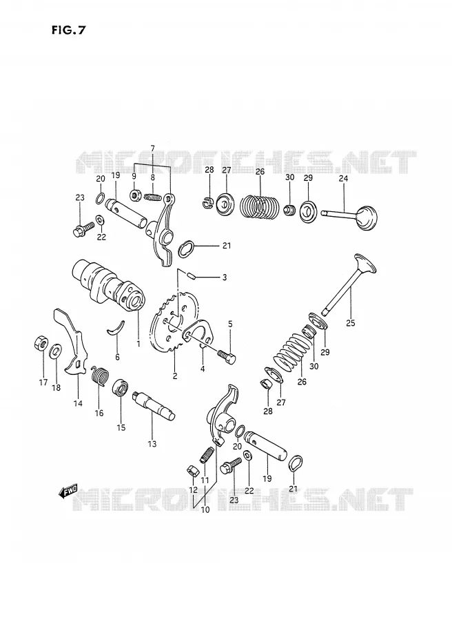 ARBRE A CAMES - SOUPAPES Suzuki QUAD 250 OZARK 1994  LT-F250R(E28)