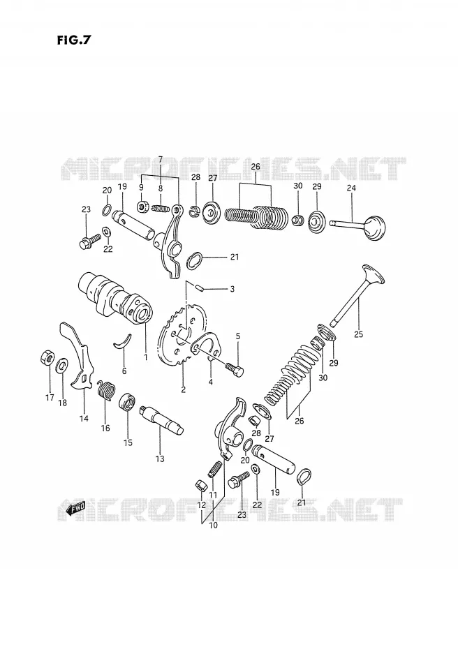 ARBRE A CAMES - SOUPAPES Suzuki QUAD 300 KINGQUAD 1994  LT-F4WDXR(E2)