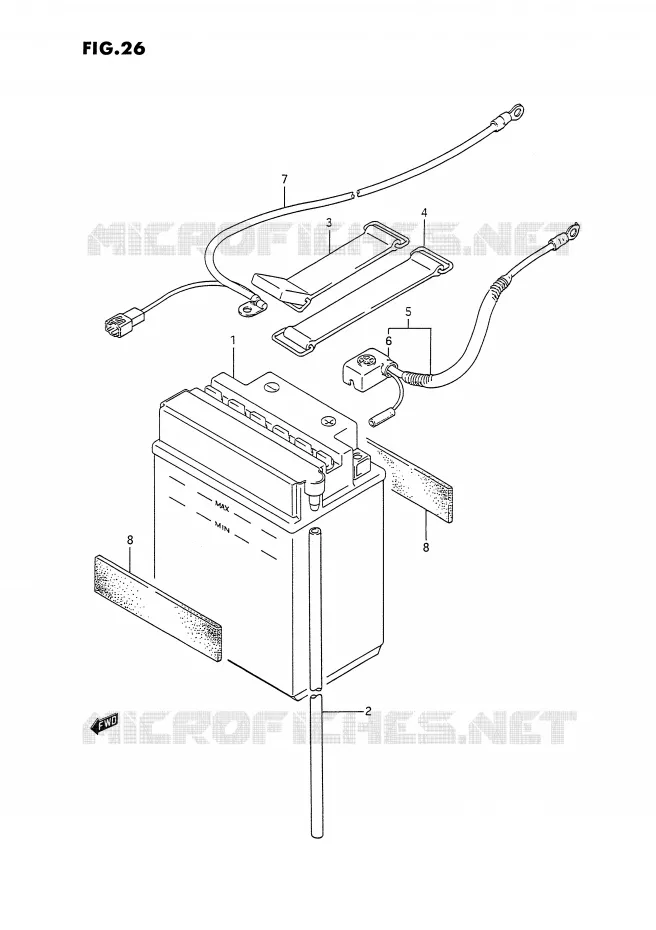 BATTERIE Suzuki QUAD 300 KINGQUAD 1991  LT-F4WDXM(E2)