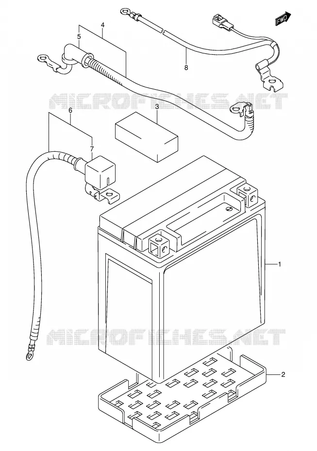 BATTERIE Suzuki QUAD 400 EIGER 2005  LT-F400FK5(P3/P28)