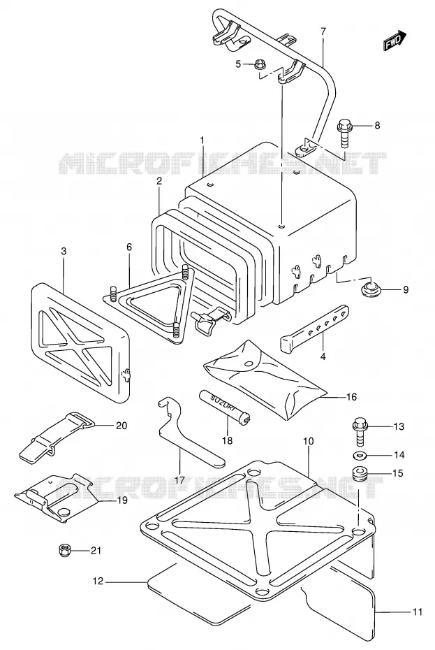 BOITE - TROUSSE A OUTILS Suzuki QUAD 250 OZARK 2000  LT-F250FY(E24)