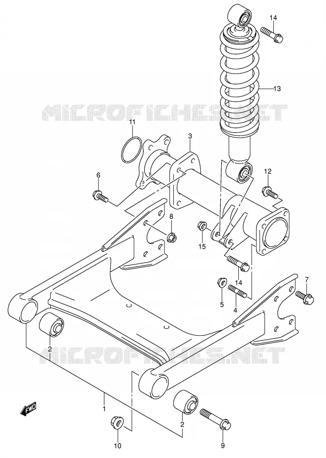 BRAS OSCILLANT ARRIERE (MODELE K5/K6) Suzuki QUAD 250 OZARK 2006  LT-F250K6(E17)