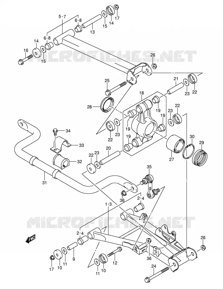 BRAS SUSPENSION ARRIERE Suzuki QUAD 700 KINGQUAD 2005  LT-A700XK5(E28/E33)