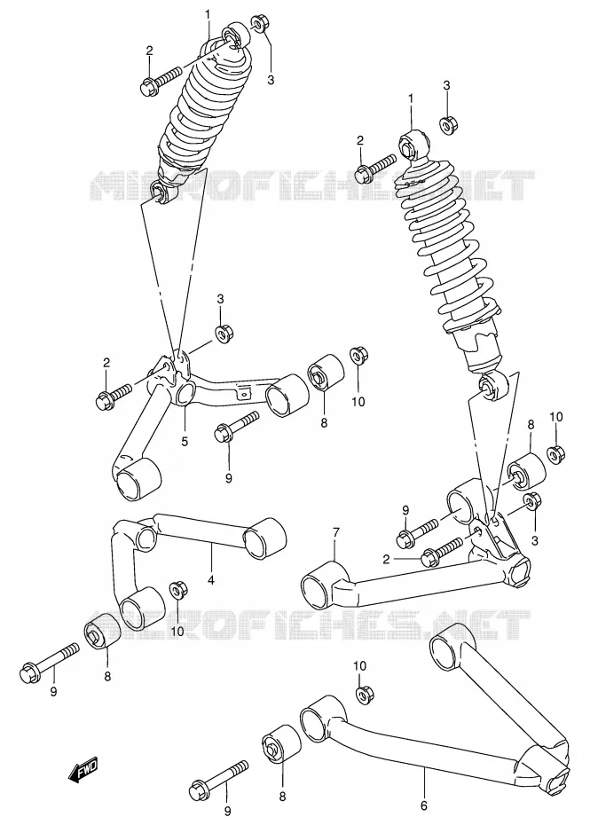 BRAS SUSPENSION AVANT Suzuki QUAD 250 OZARK 2000  LT-F250FY(E24)