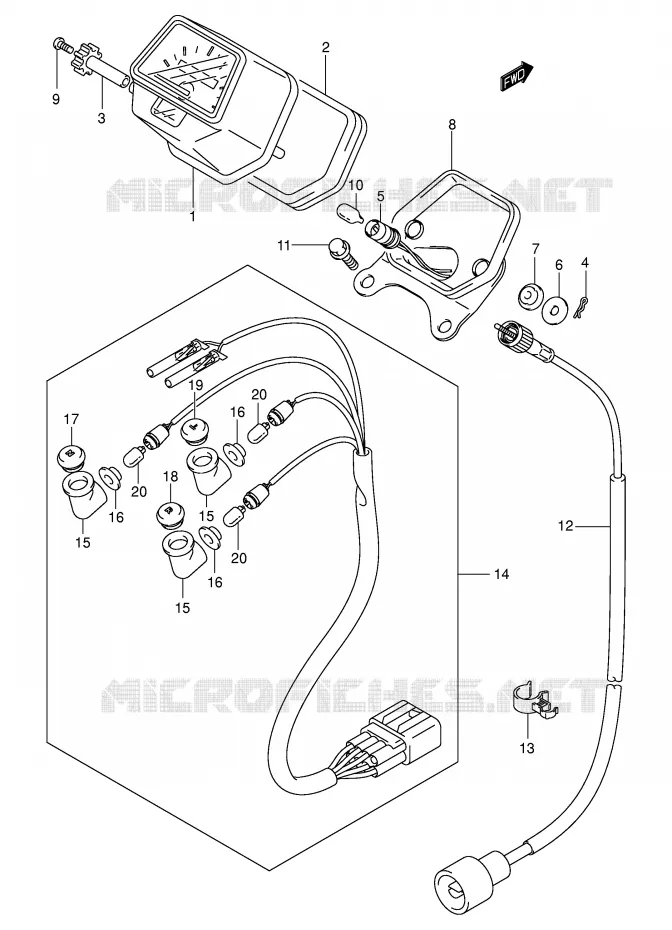 COMPTEUR (MODELE K3/K4) Suzuki QUAD 400 EIGER 2009  LT-A400FK6(P3/P28)