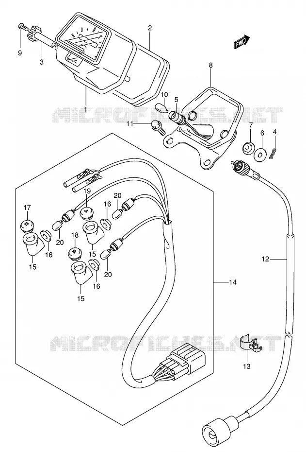 COMPTEUR (MODELE K5) Suzuki QUAD 400 EIGER 2010  LT-A400FK6(P3/P28)