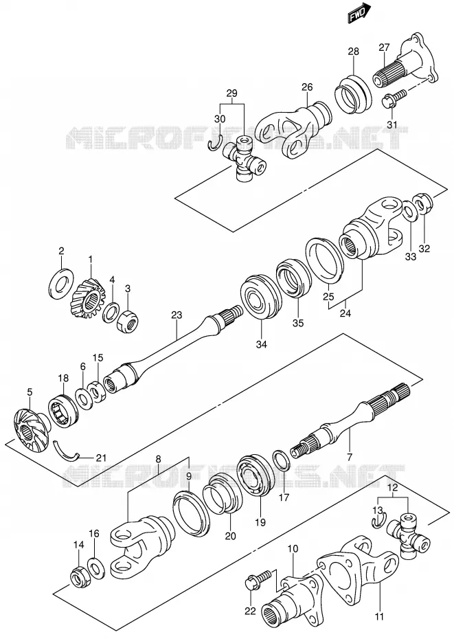 COUPLE CONIQUE Suzuki QUAD 500 VINSON 2004  LT-F500FK4(P28/P33)