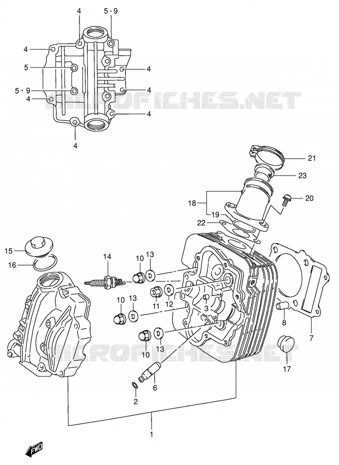 CULASSE Suzuki QUAD 300 KINGQUAD 2000  LT-F300FY(E24)