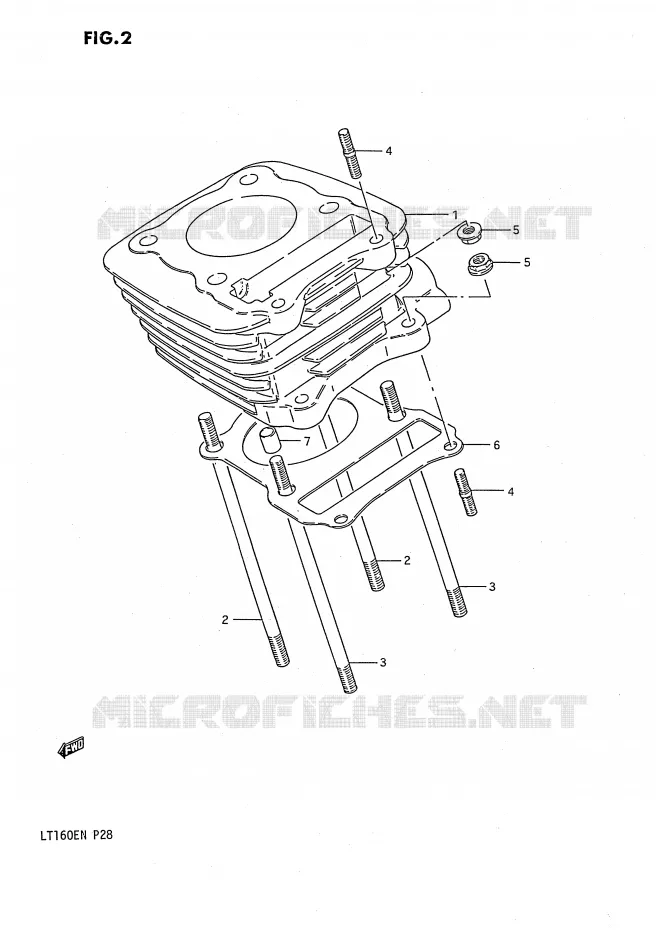CYLINDRE Suzuki QUAD 160 QUADRUNNER 1991  LT160EM(P28)
