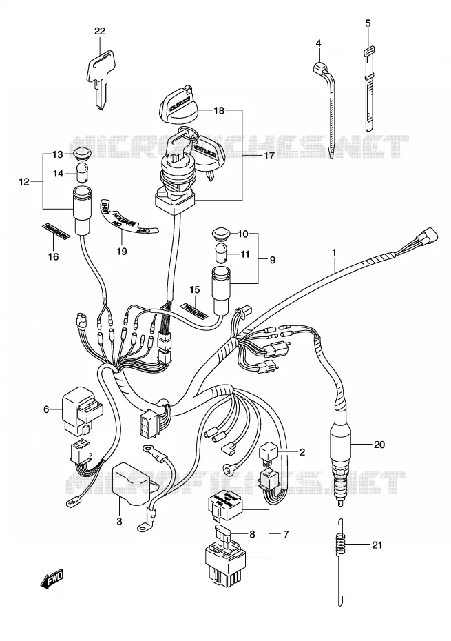 FAISCEAU ELECTRIQUE (MODELE K2) Suzuki QUAD 160 OZARK 2002  LT-F160K2(P24)