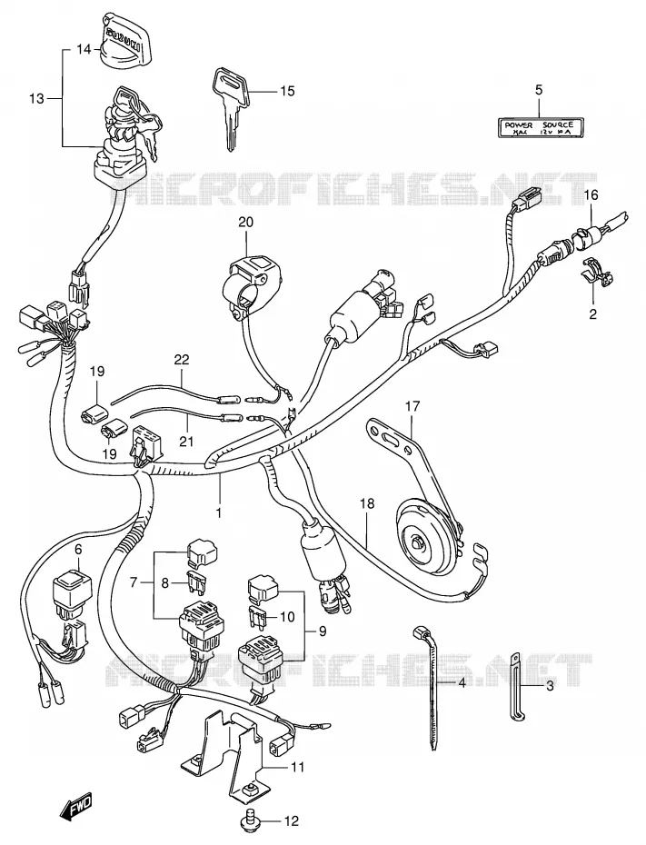 FAISCEAU ELECTRIQUE Suzuki QUAD 250 KINGQUAD 1996  LT-F4WDT(E28)