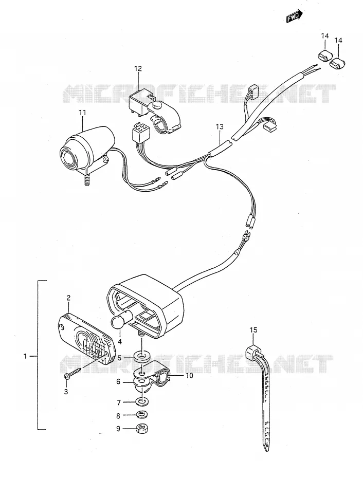 FEU ARRIERE ADDITIONNEL (OPTIONNEL) Suzuki QUAD 300 KINGQUAD 1993  LT-F4WDXP(E28)