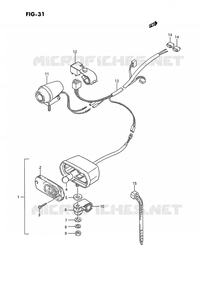 FEU ARRIERE ADDITIONNEL (OPTIONNEL) Suzuki QUAD 300 KINGQUAD 1995  LT-F4WDXS(E3)