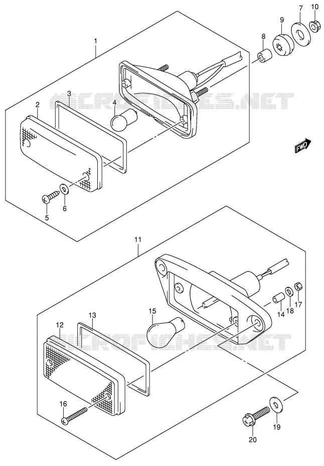 FEU ARRIERE (MODELE K1/K2/K4) Suzuki QUAD 300 KINGQUAD 2004  LT-F300FK4(E24)