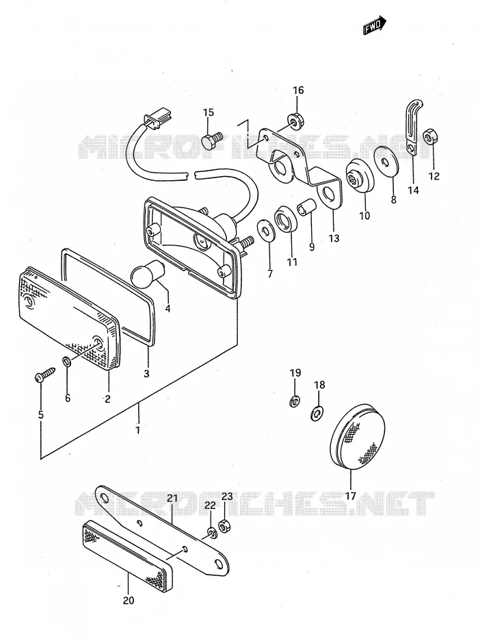 FEU ARRIERE Suzuki QUAD 300 KINGQUAD 1993  LT-F4WDXP(E28)
